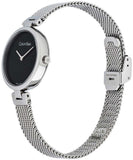 Calvin Klein Even Black Dial Silver Mesh Bracelet Watch for Women - K7B23121