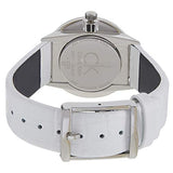 Calvin Klein Accent Silver Dial White Leather Strap Watch for Women - K2Y2Y1KW