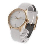 Calvin Klein Accent White Dial White Leather Strap Watch for Women - K2Y2Y6KW
