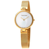 Calvin Klein Authentic White Dial Rose Gold Mesh Bracelet Watch for Women - K8G23526