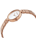 Calvin Klein Authentic White Dial Rose Gold Steel Strap Watch for Women - K8G23646
