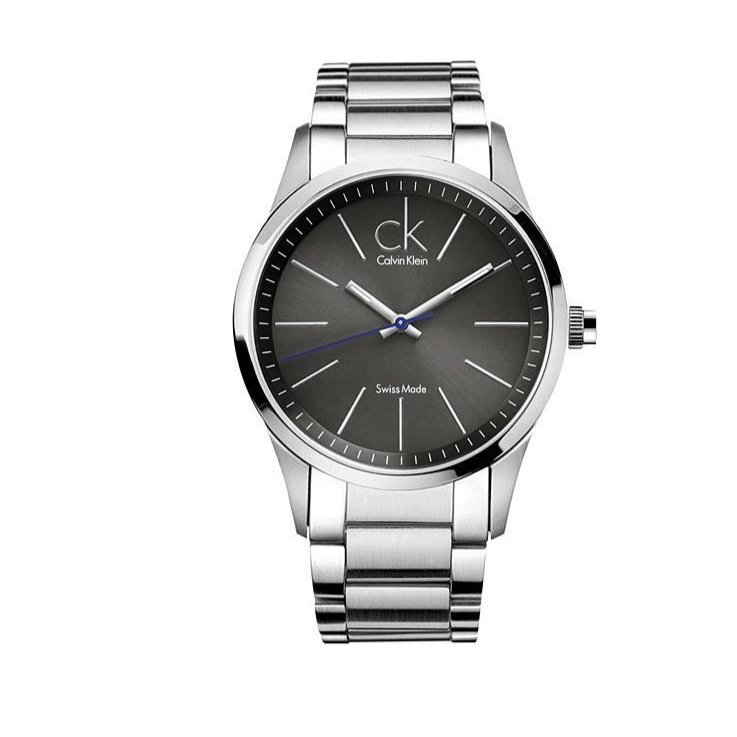 Calvin Klein Bold Grey Dial Silver Steel Strap Watch for Men - K2241107