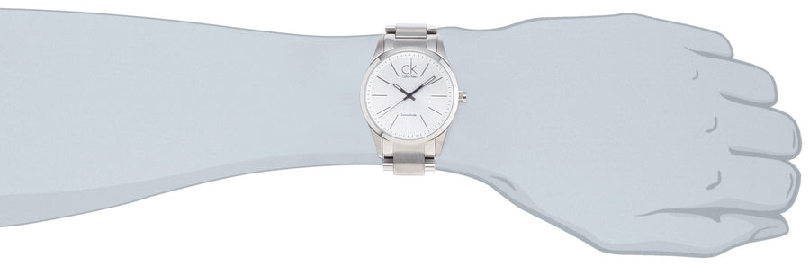 Calvin Klein Bold White Dial Silver Steel Strap Watch for Men - K2241120