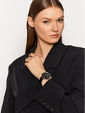 Calvin Klein Full Moon Black Dial Black Leather Strap Watch for Women - K8Y231C1