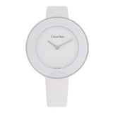 Calvin Klein Chic White Dial White Leather Strap Watch for Women - K7N23TK2