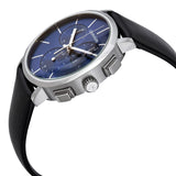 Calvin Klein Chronograph Blue Dial Black Leather Strap Watch for Men - K8Q371CN