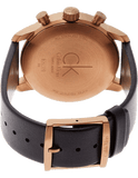 Calvin Klein City Chronograph Black Dial Black Leather Strap Watch for Men - K2G17TC1