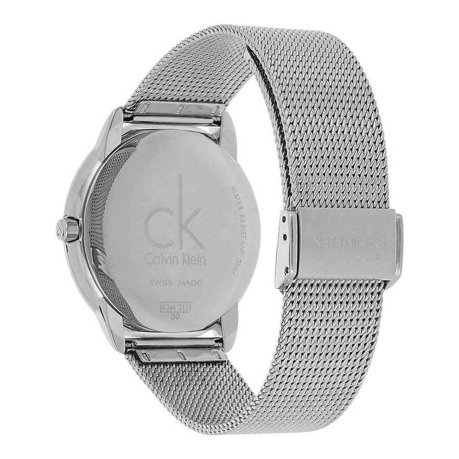 Calvin Klein City Chronograph Black Dial Silver Mesh Bracelet Watch for Men - K2G2G121