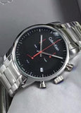 Calvin Klein City Chronograph Black Dial Silver Steel Strap Watch for Men - K2G27141