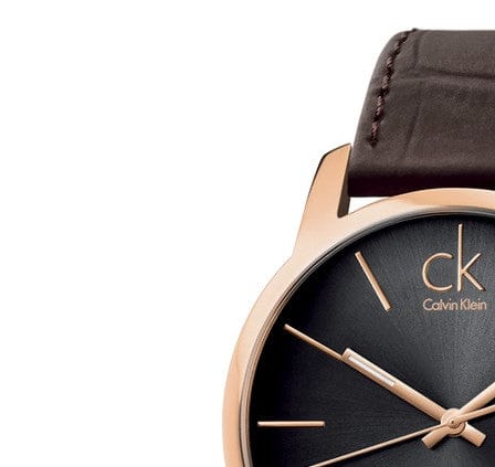 Calvin Klein City Chronograph Brown Dial Brown Leather Strap Watch for Men - K2G2G6G3