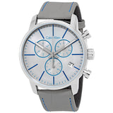 Calvin Klein City Chronograph White Dial White Leather Strap Watch for Men - K2G271Q4