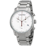 Calvin Klein City Chronograph White Dial Silver Steel Strap Watch for Men - K2G271Z6