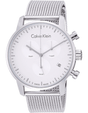Calvin Klein City Chronograph White Dial Silver Mesh Bracelet Watch for Men - K2G27126