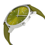 Calvin Klein City Green Dial Green Leather Strap Watch for Men - K2G211WL