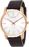 Calvin Klein City White Dial Brown Leather Strap Watch for Men - K2G21629