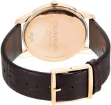 Calvin Klein City White Dial Brown Leather Strap Watch for Men - K2G21629