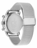 Calvin Klein City Chronograph White Dial Silver Mesh Bracelet Watch for Men - K2G27126