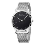 Calvin Klein City Chronograph Black Dial Silver Mesh Bracelet Watch for Men - K2G2G121