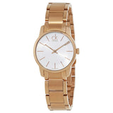 Calvin Klein City White Mother of Pearl Dial Rose Gold Steel Strap Watch for Women - K2G23646