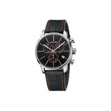 Calvin Klein City Chronograph Black Dial Black Leather Strap Watch for Men - K2G271C1