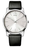 Calvin Klein City White Dial Black Leather Strap Watch For Men - K2G211C6