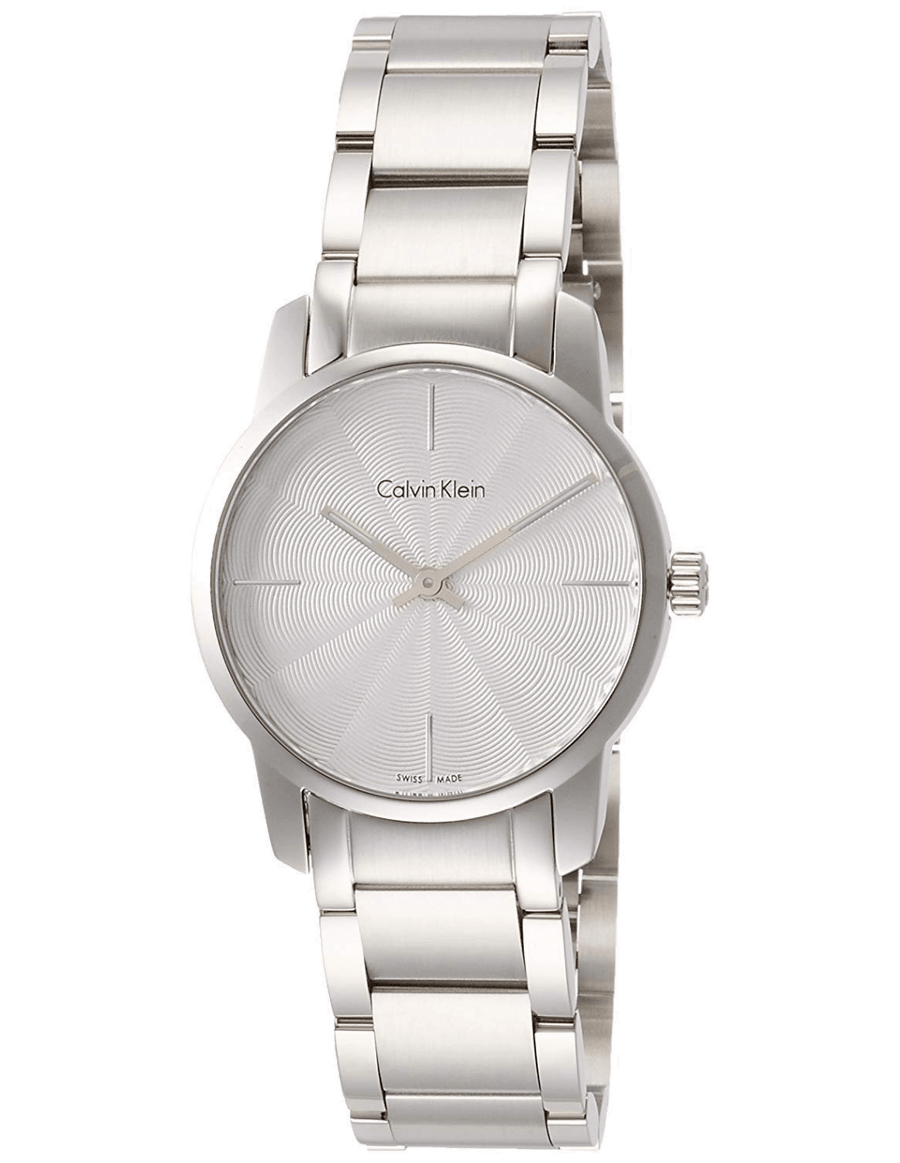 Calvin Klein City White Dial Silver Steel Strap Watch for Women - K2G23146