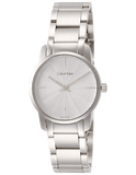 Calvin Klein City White Dial Silver Steel Strap Watch for Women - K2G23146