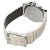 Calvin Klein City White Dial White Leather Strap Watch for Women - K2G231XH