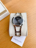 Calvin Klein Class Black Dial Silver Steel Strap Watch for Women - K6R23121