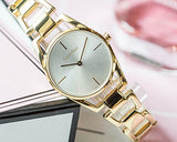 Calvin Klein Dainty White Dial Gold Steel Strap Watch for Women - K7L23546