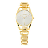Calvin Klein Dainty White Dial Gold Steel Strap Watch for Women - K7L23546