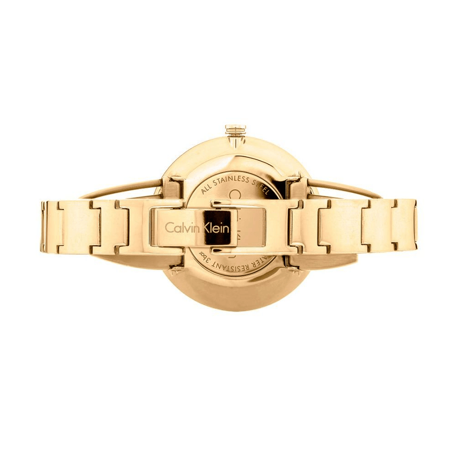 Calvin Klein Drift Silver Dial Gold Steel Strap Watch for Women - K6S2N516