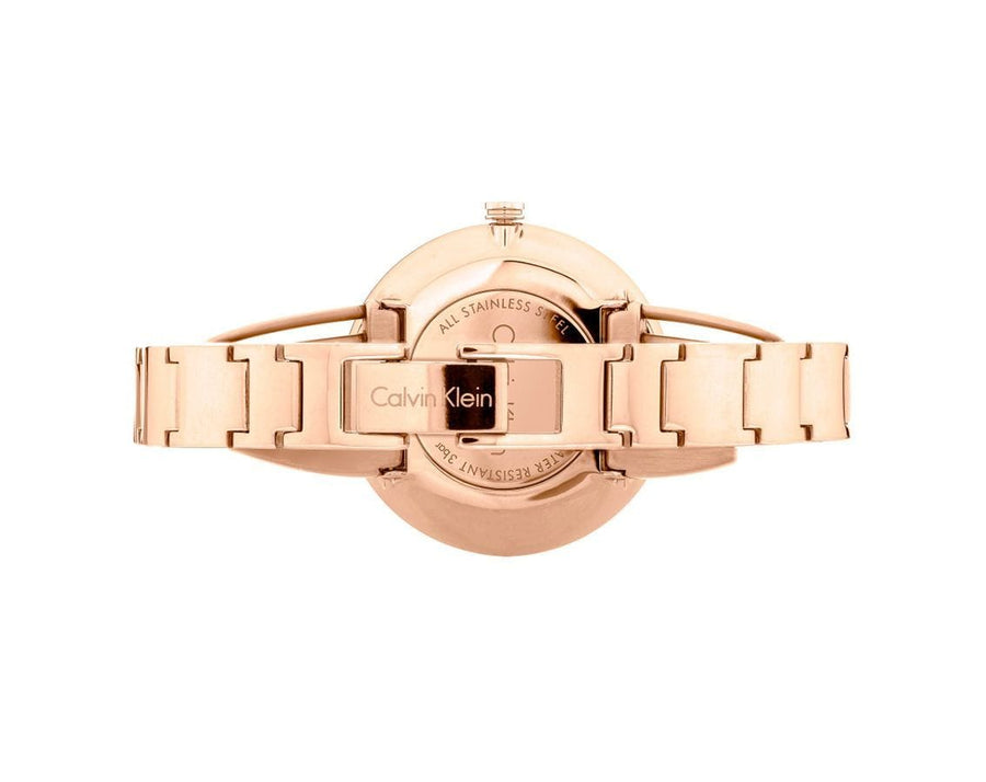 Calvin Klein Drift White Dial Rose Gold Steel Strap Watch for Women - K6S2N616