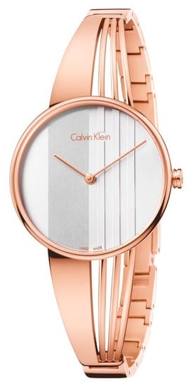 Calvin Klein Drift White Dial Rose Gold Steel Strap Watch for Women - K6S2N616