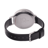 Calvin Klein Equal Black Dial Black Leather Strap Watch for Women - K3E231C1