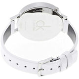 Calvin Klein Equal White Dial White Leather Strap Watch for Women - K3E231L6