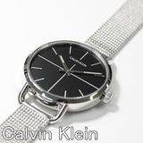 Calvin Klein Even Black Dial Silver Mesh Bracelet Watch for Women - K7B23121