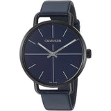 Calvin Klein Even Blue Dial Blue Leather Strap Watch for Men - K7B214VN