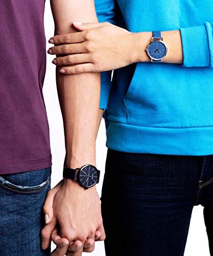 Calvin Klein Even Blue Dial Blue Leather Strap Watch for Men - K7B214VN
