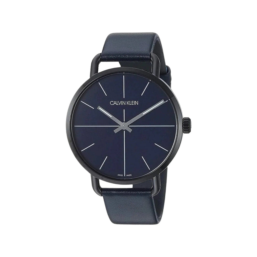 Calvin Klein Even Blue Dial Blue Leather Strap Watch for Men - K7B214VN