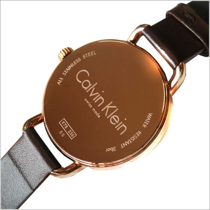 Calvin Klein Even Grey Dial Brown Leather Strap Watch for Women - K7B236G3