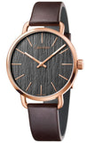 Calvin Klein Even Grey Dial Brown Leather Strap Watch for Women - K7B236G3