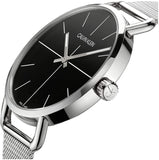 Calvin Klein Even Black Dial Silver Mesh Bracelet Watch for Women - K7B21121