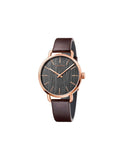 Calvin Klein Even Grey Dial Brown Leather Strap Watch for Women - K7B216G3