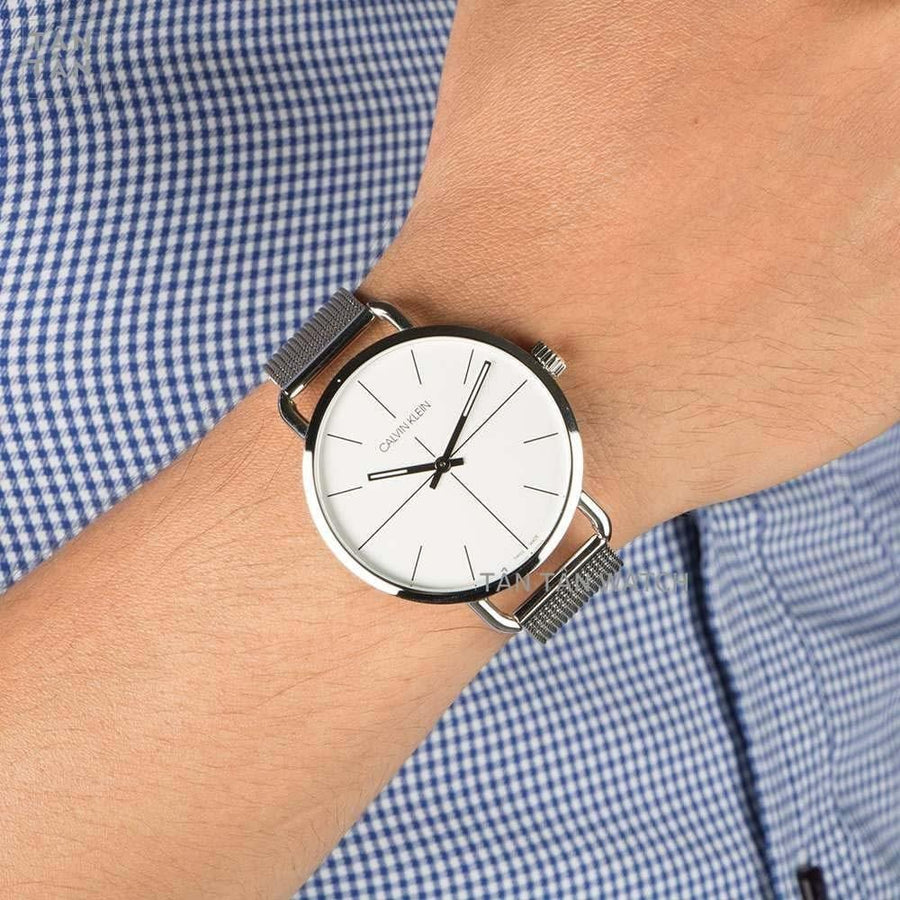 Calvin Klein Even Quartz White Dial Silver Steel Strap Watch for Women - K7B21126