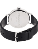 Calvin Klein Even White Dial Black Leather Strap Watch for Women - K7B211C6