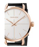 Calvin Klein Even White Dial Black Leather Strap Watch for Women - K7B216C6