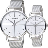 Calvin Klein Even White Dial Silver Mesh Bracelet Watch for Women - K7B23126
