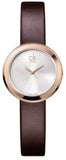 Calvin Klein Firm White Dial Brown Leather Strap Watch for Women - K3N236G6