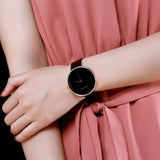 Calvin Klein Full Moon Black Dial Black Leather Strap Watch for Women - K8Y236C1